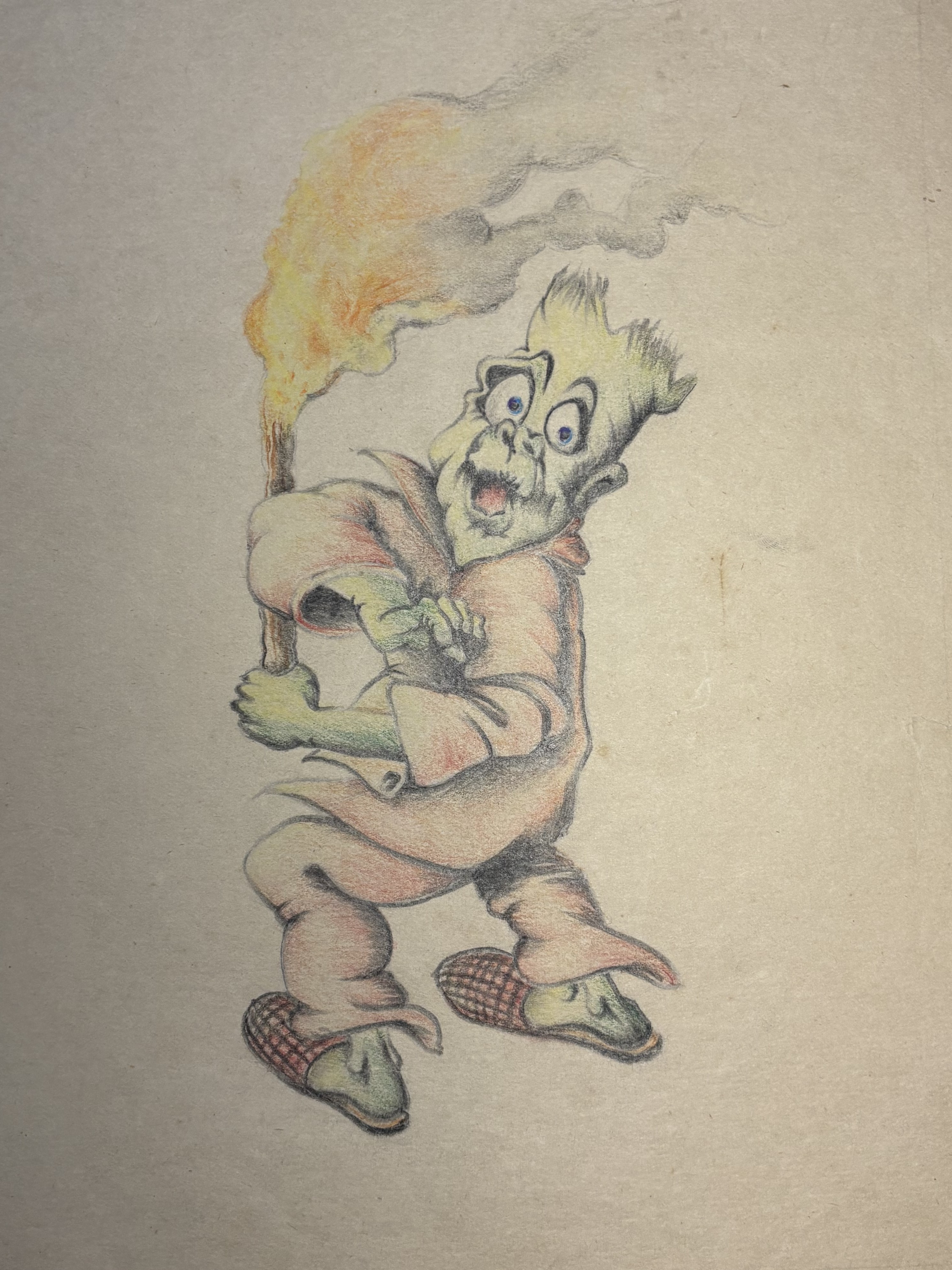 Pencil drawing of superhero III, 1998